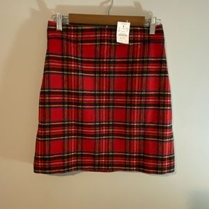J Crew red and black Plaid skirt